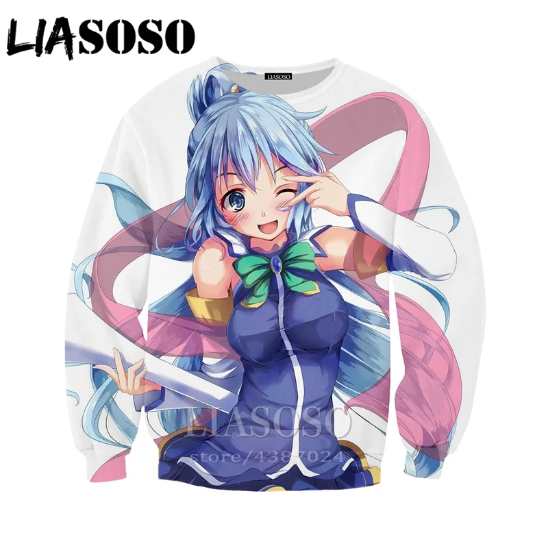 LIASOSO новинка аниме повседневные женские и мужские толстовки принт 3d Konosuba