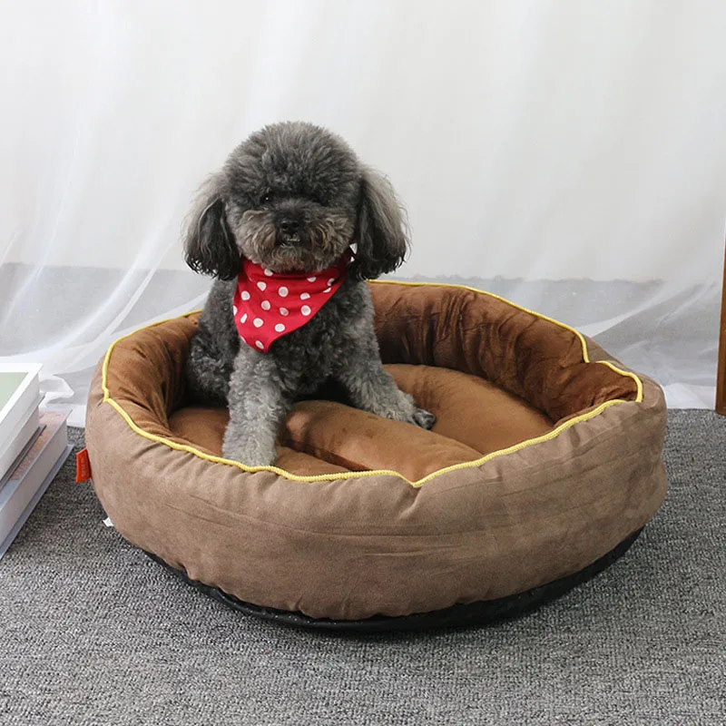 Dog Sofa Pet Bed For Small and Medium Dogs Good Quality Suede Round Cushion Puppy Kennel Winter Warm Cat Nest Doggy Mats | Дом и сад