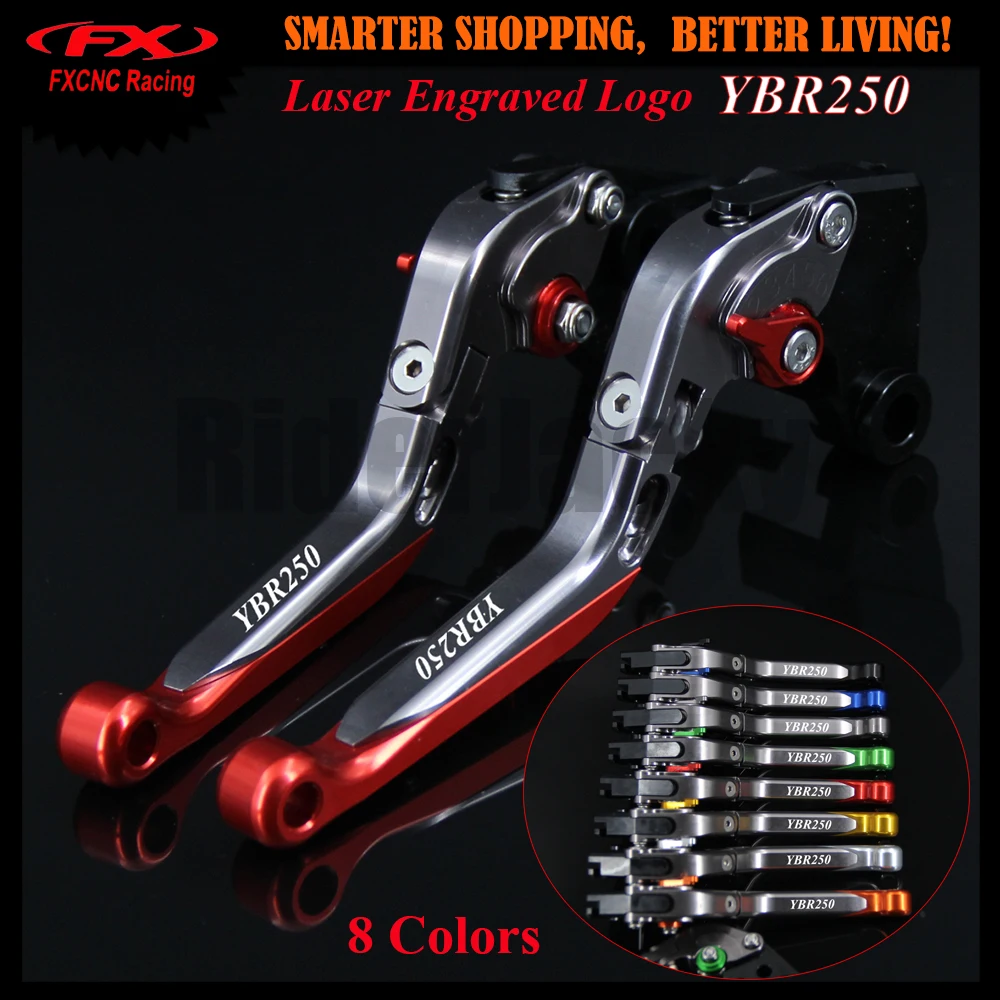 Для YAMAHA YBR 250 YBR250 FAZER 2007 2012 2008 2009 2010 2011 красный + титановый Мотоцикл CNC складной