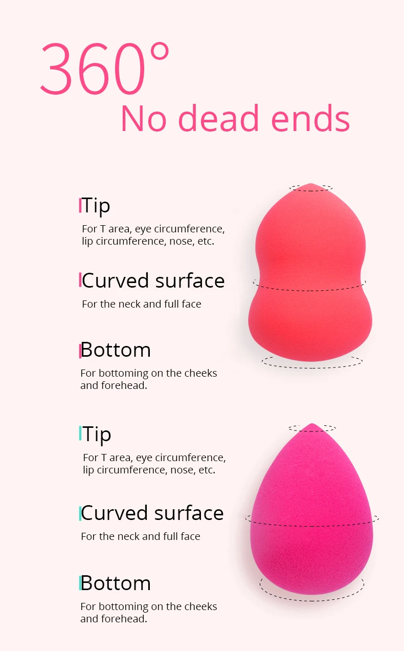 5Pcs Makeup Sponge Professional Cosmetic Puff Set For Foundation Concealer Cream Make Up Blender Soft Water Sponge Wholesale
