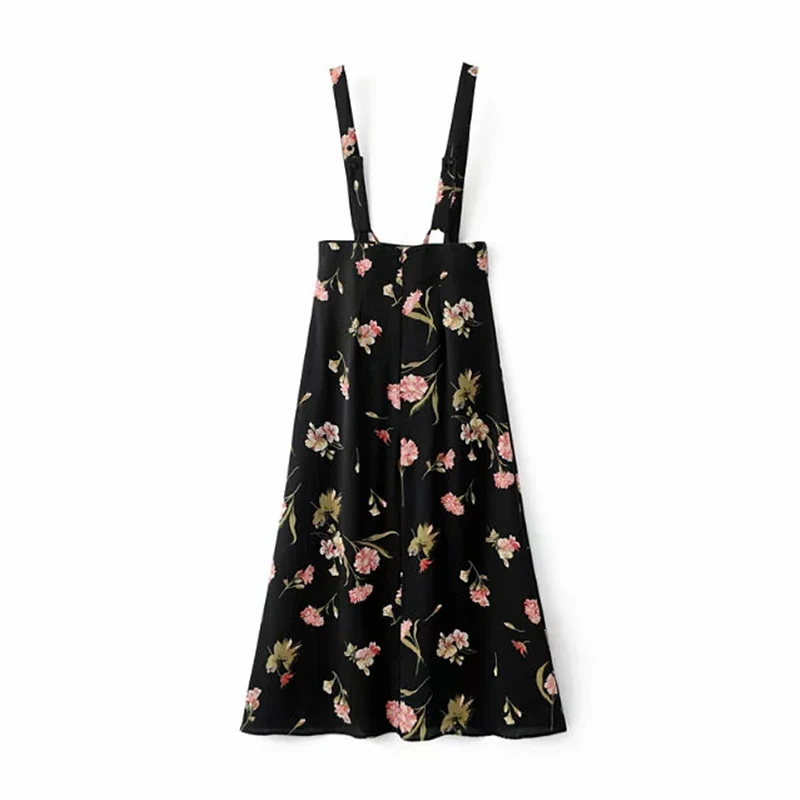 Chu Mark women summer long dress floral print high waist side split overalls female 2018 new fashion maxi vestidos femme 904093 | Женская