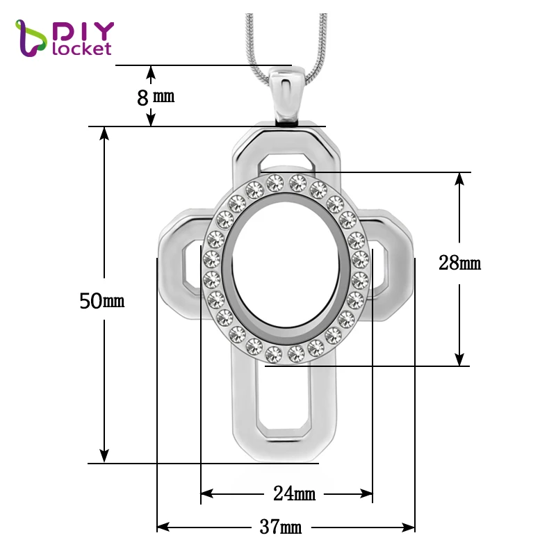 Diylocket кулон с фото крест магнитное стекло медальон Подвеска Ожерелье для женщин и