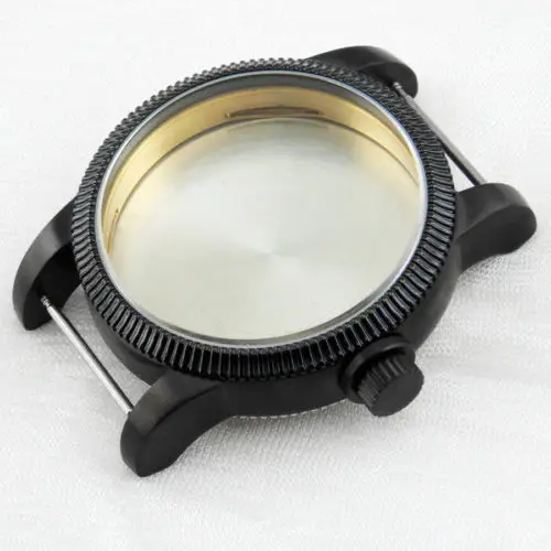 46 мм Corgeut PVD Черный Корпус Часов Для Eta 6497 6498 St36 Движение SC4611 | Наручные часы