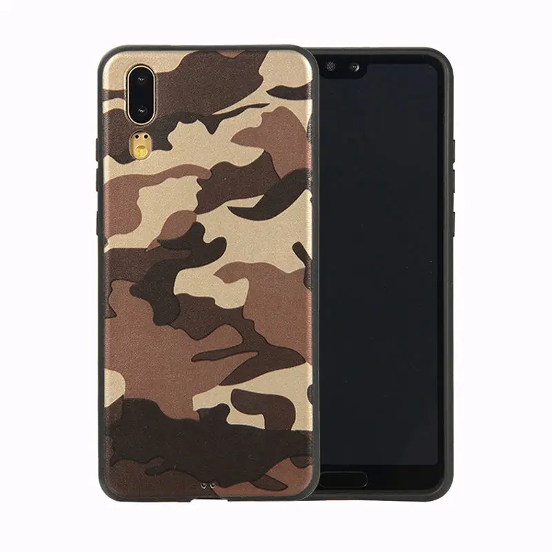 Защитный Камуфляжный силиконовый чехол-накладка для Huawei P20 Pro Lite P30 из мягкого ТПУ