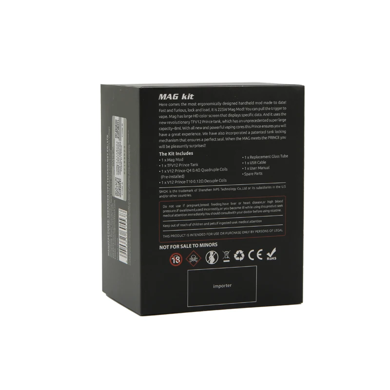 Оригинальный испаритель Smok Mag с правой рукой 225 Вт боксмод 8 мл бак TFV12 Prince