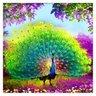 Алмазная вышивка с изображением павлина, 5 D