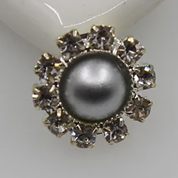 silver 10mm Новинка, 10 шт., разные размеры, Золотой/Серебряный жемчуг, кристалл, кнопка для волос, цветок, Кенте, банты, свадебный букет, аксессуары для одежды - Цвет: silver 10mm