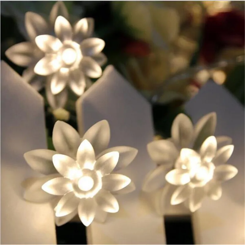 Светодиодная гирлянда с цветами лотоса 220 В 5 м 28 светодиодов|fairy lights|string fairy lightspatio