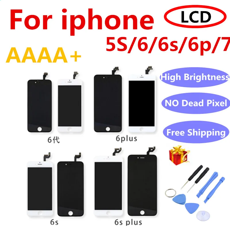 AAAA + для iPhone 6 ЖК экран полная сборка Plus 6s 5s plus дисплей с сенсорным экраном Замена