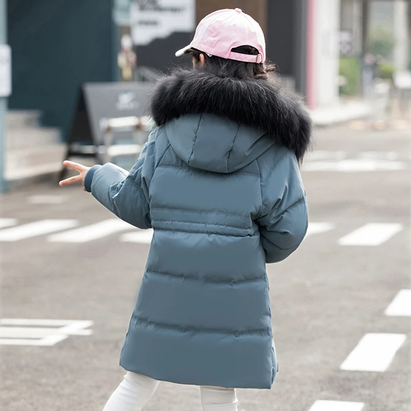 Одежда для девочек пуховик 2018 зимняя утепленная парка детская верхняя одежда с