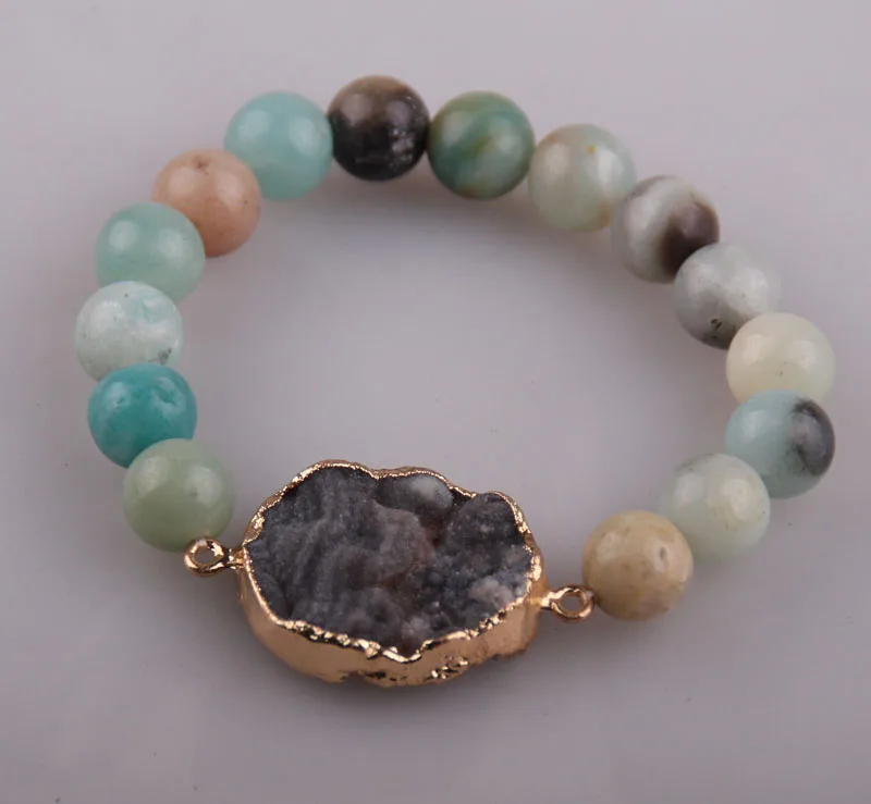Женский браслет с амазонитом 10 мм|druzy bracelet|bracelet fashionfashion bracelet |