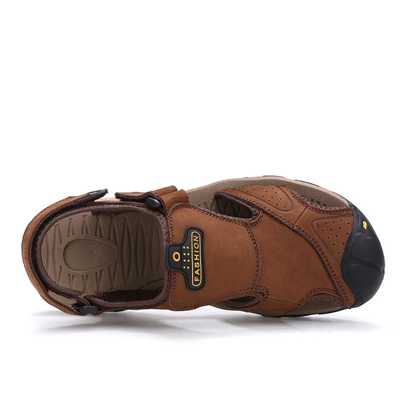 Мужские летние сандалии COSIDRAM пляжная обувь из натуральной кожи с мягкой подошвой