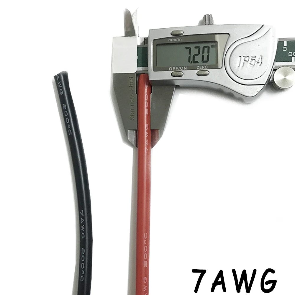 Высокотемпературный силиконовый кабель 7 AWG ультрагибкий Тестовый Кабель черный