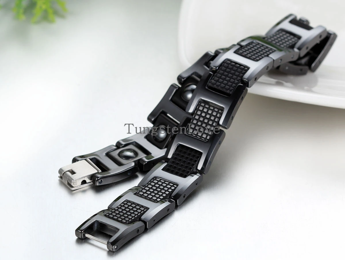 Wholesale Jewelry Black Germanium Health Magnetic Therapy Radiation Fatigue Bracelets Tungsten Bracelet Men bracelet pulsera | Украшения и