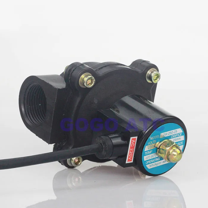 2 сторонний пластиковый электромагнитный клапан для фонтана 1 дюйм 1/4 дюйма