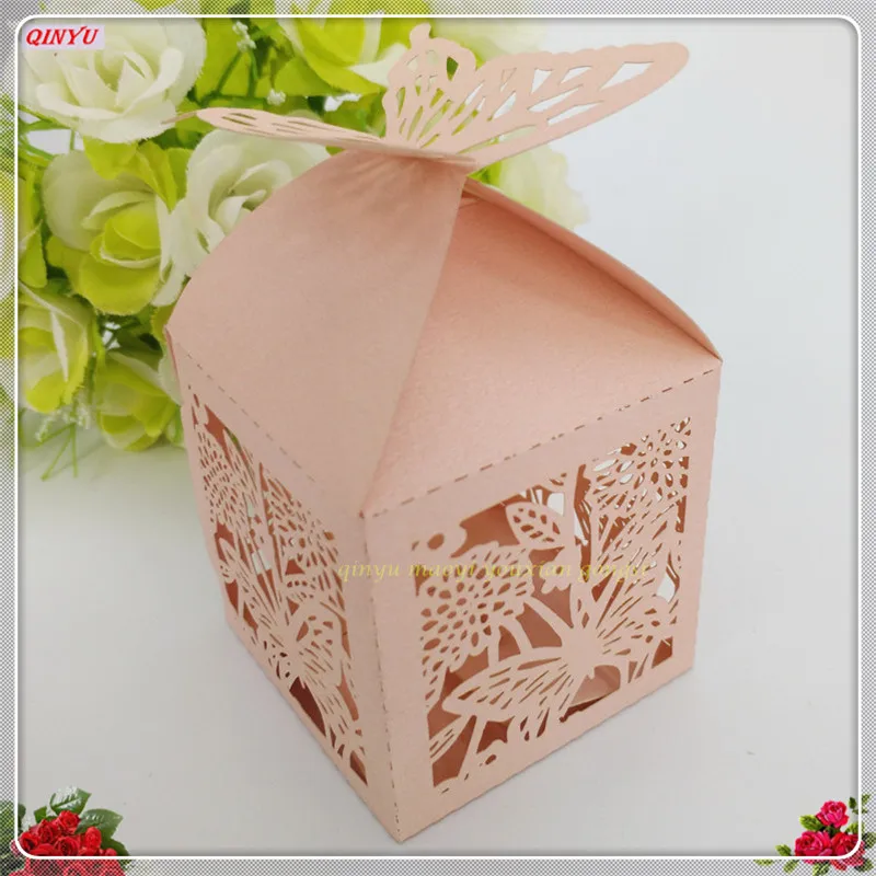 10 шт. лазерная резка полые перевозки сувениры подарок коробка сладостей с лентой