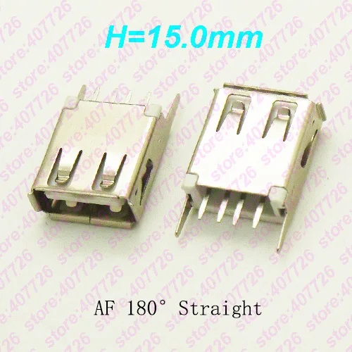 200 шт. USB 2 0 Джек AF Тип Разъем гнездо прямые ноги 180 Степень погружения