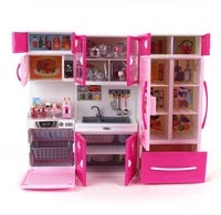 kitchen toys girl gift child pretend 3 in 1 play kitchen set for kids cooking cabinet tools tableware dolls suits toys education