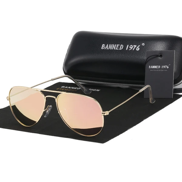 gold little pink A2 Beann 1976, классические HD поляризованные очки в металлической оправе, модные солнцезащитные очки, классический дизайн, женские и мужские, женские Брендовые очки, винтажные очки - Цвет линз: gold little pink A2