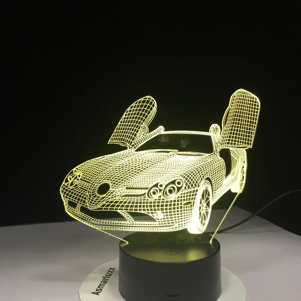 Ножничные двери новинка спортивный автомобиль 3D лампа USB Ночной светильник