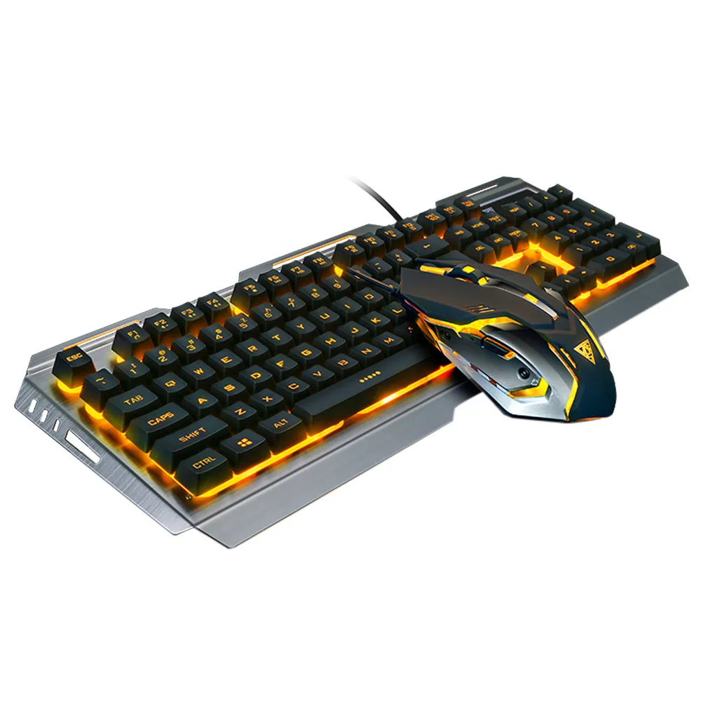 Игровая клавиатура Механическая и мышь V1 104 клавиша USB Проводная RGB LED подсветка 4 9