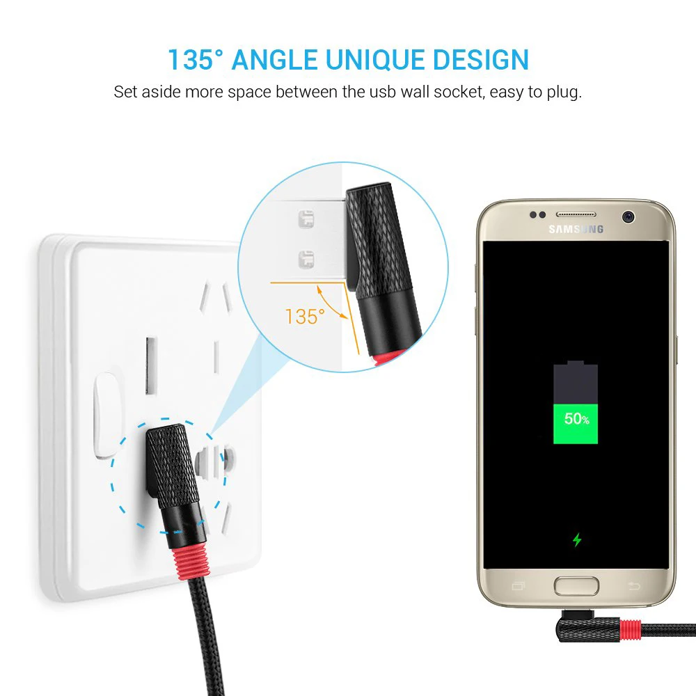 HOTNOW СГИБ Micro USB кабель для быстрой зарядки мобильного телефона Android зарядное