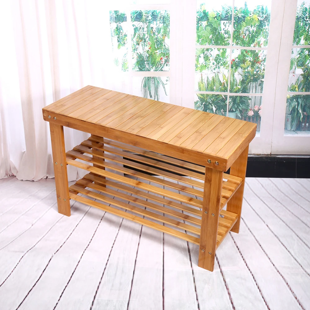Бамбуковая полка для обуви 2 уровневый органайзер обуви|shoe holder|bamboo shoe rackshoe shelf rack |