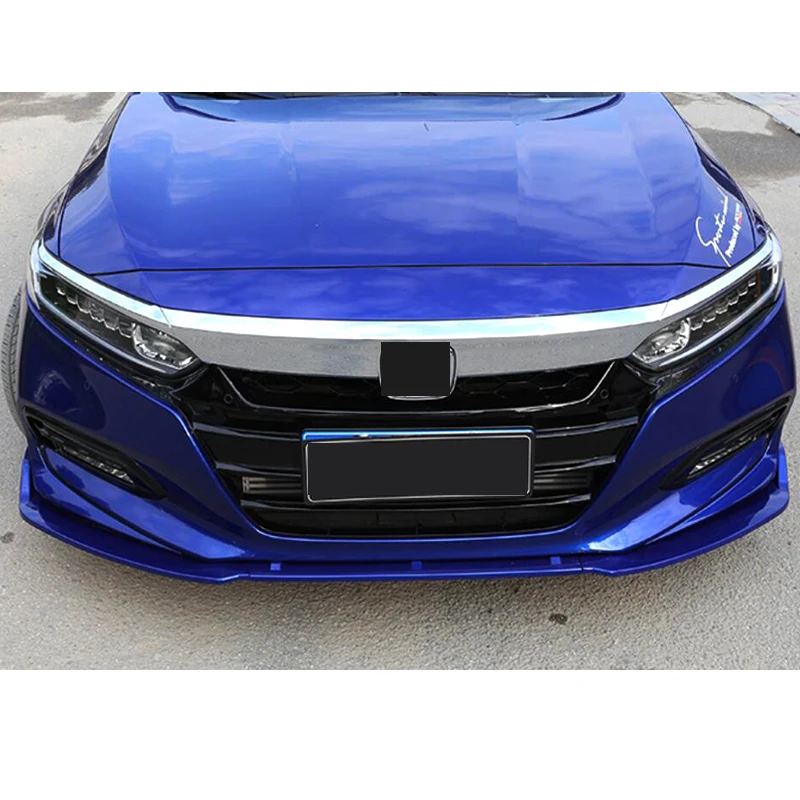 Для Honda 10th Accord Sedan ABS черная бампер полоса Автомобильная губная юбка-протектор внешний передний бампер для губ белый синий цвет 3 шт
