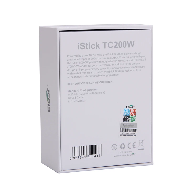 Оригинальный Eleaf Istick TC 200 Вт Mod программнообновляемое Vape электронная сигарета