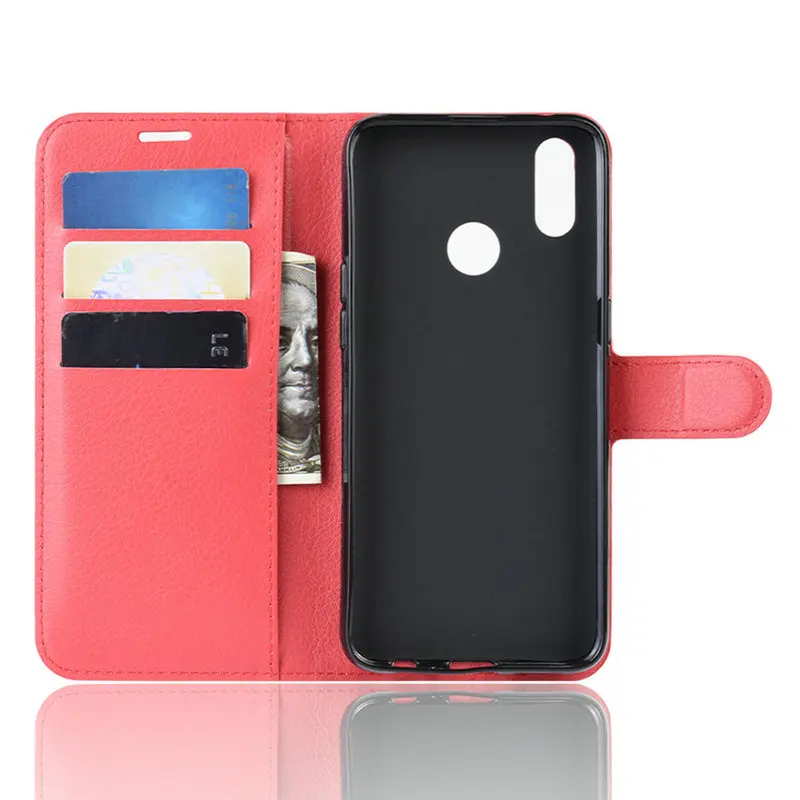 Роскошный кожаный чехол книжка для Realme 3 Pro RMX1851 бумажник с подставкой телефона