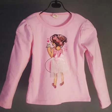 2013 autumn child long-sleeved shirt Girl dance t-shirt bottoming pattern lovely princess Kids T Wholesale | Детская одежда и
