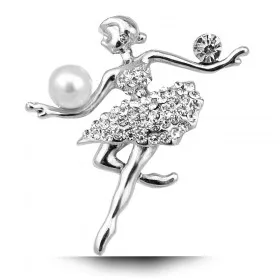 Винтажной моды оптовая дешевые горный хрусталь брошь pin/серебро девушка шарф