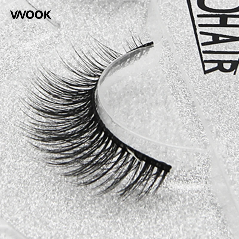 Vnook Новый 1 пара натуральный 3d норки накладные ресницы длинные черные Поддельные