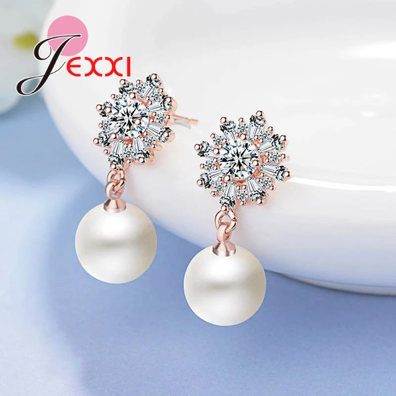 Elegance Real 925 Висячие серьги из серебра пробы выложены сияющими фианитами камни