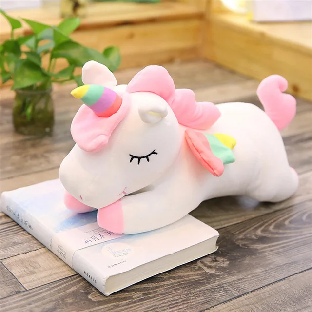 1 шт. 40/50 см Kawaii единорог плюшевые игрушки для детей мягкие лошадь Куклы Мягкие животные диван подушки для маленьких детей Рождественский подарок - Цвет: white