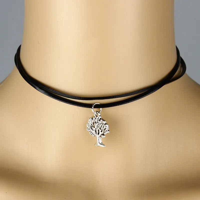 Ожерелье-чокер с подвеской в виде слона крыла собаки клевера животного растения