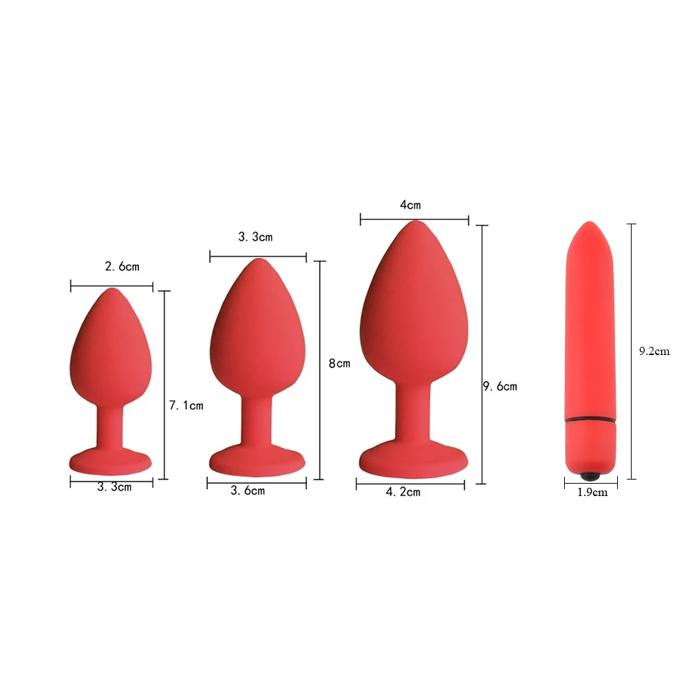 4 шт. Вагина шарики силиконовые Анальная пробка + фаллоимитатор вибратор взрослые
