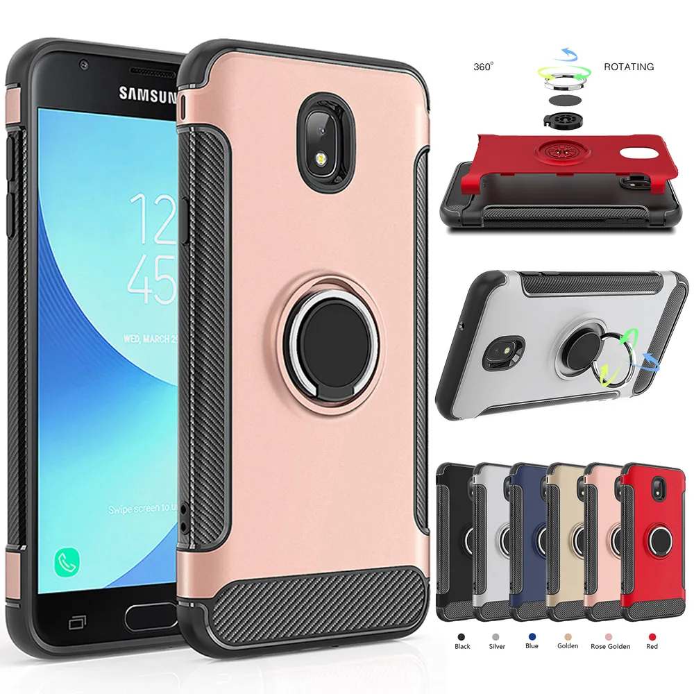 Защитный Магнитный чехол с кольцом-подставкой для Samsung Galaxy J3 2018/Achieve/Eclipse 2/Orbit/Amp Prime
