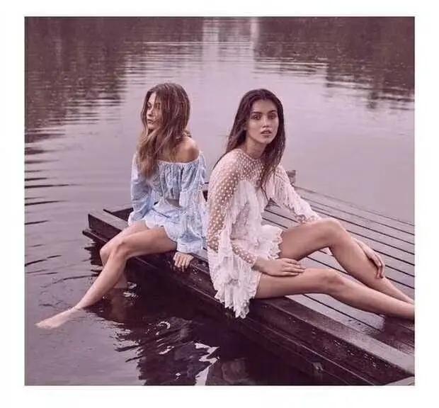 Robe femme 2019 посмотрите на Дешевое женское кружевное платье с длинными рукавами и