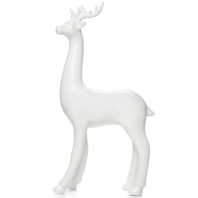 Китайские белые фигурки оленя украшения для дома и офиса стильная