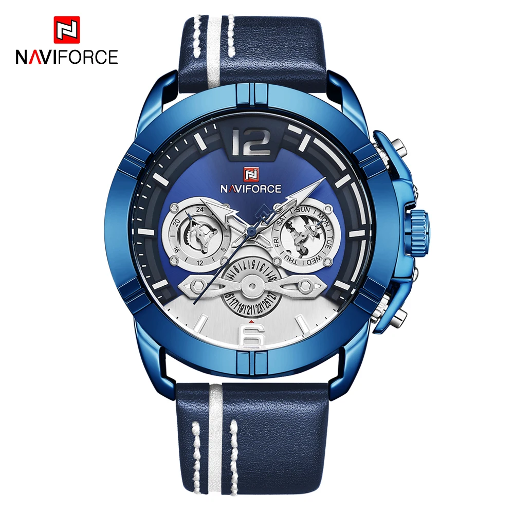 NAVIFORCE роскошные мужские s часы 2019 модные спортивные кварцевые наручные лучший