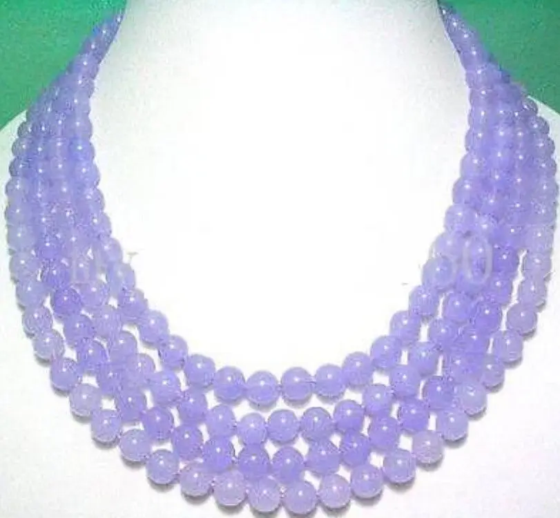 

Jewelry Fashion Lady's 4 Rows 6mm Natural Lavender Necklace 18-21''AAA