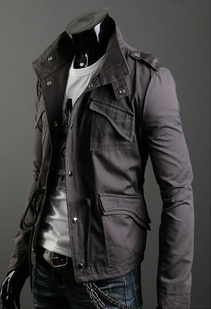 

Men Casual Jackets Cotton Washed Coats Army Military Outdoors Stand Collar Outerwear Jaqueta Masculina Coat Parka Men