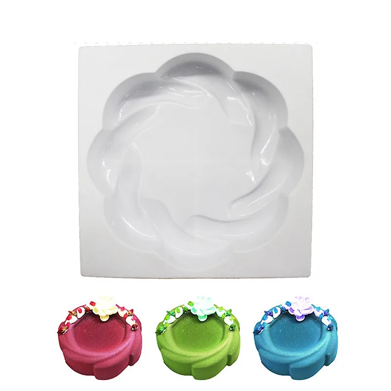 Роза цветок Круглый десерт шоколадный 3D торт искусственный силиконовый фон