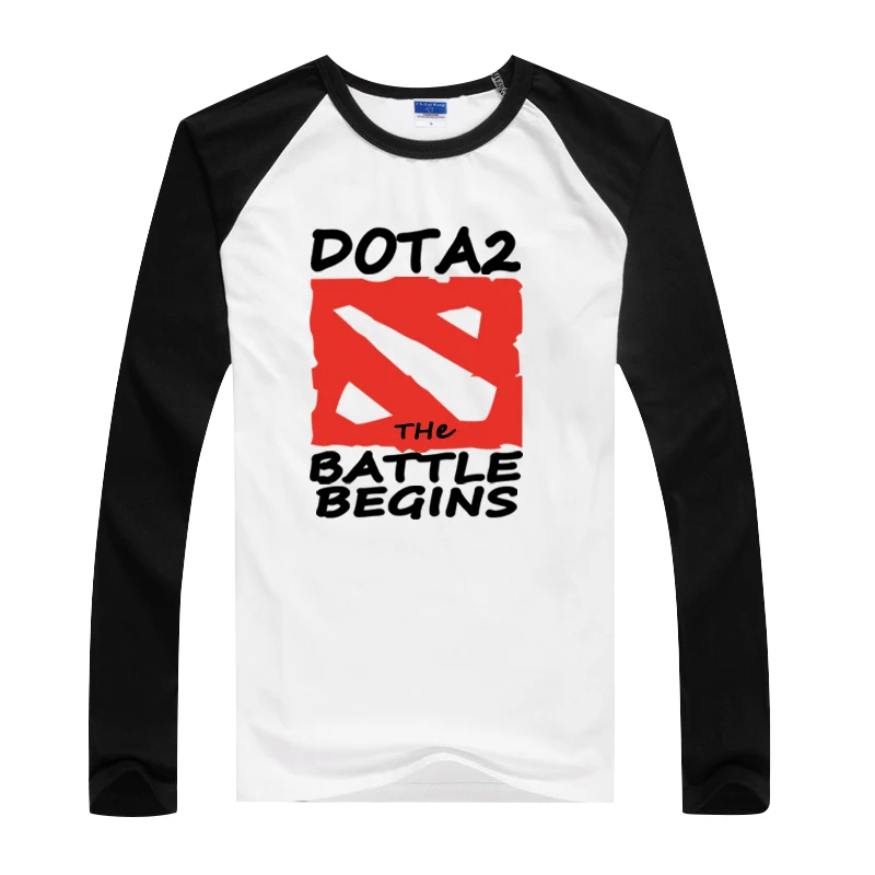Лидер продаж 2016 футболка с длинным рукавом и мультяшным принтом dota 2 хлопковая