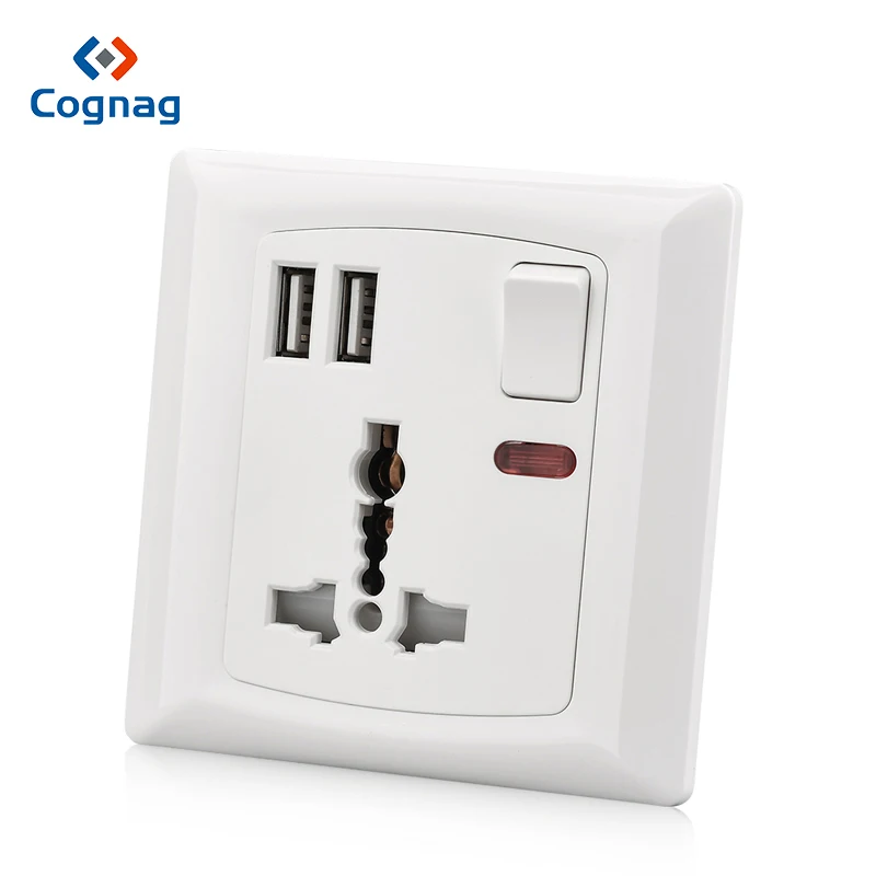 Розетка сетевая универсальная с 2 usb портами 13 А 250 В|Электрические розетки| |