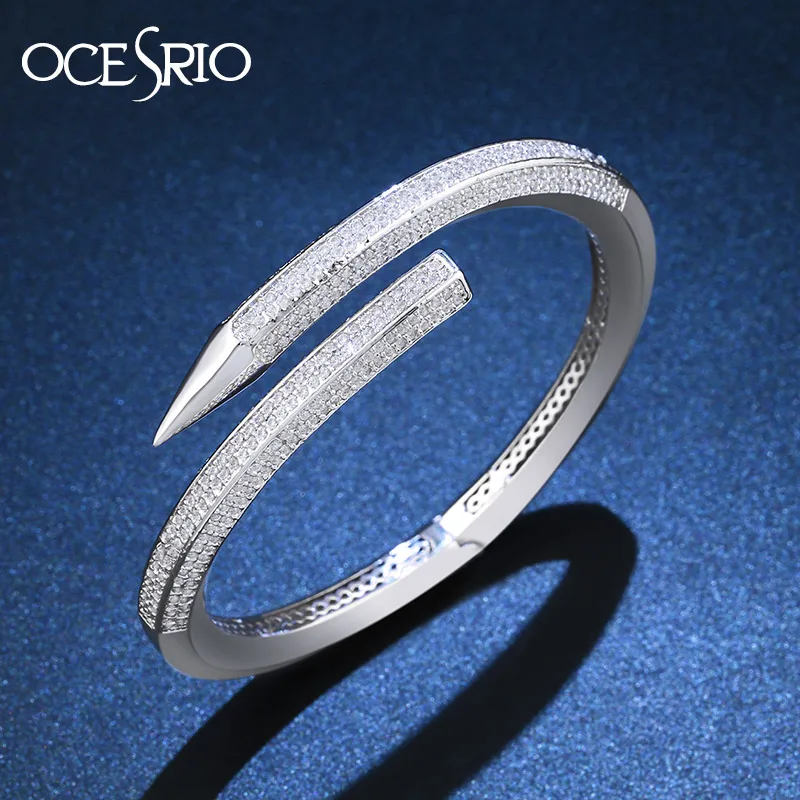 Женский браслет-манжеты OCESRIO браслет из серебра высокого качества с фианитом и