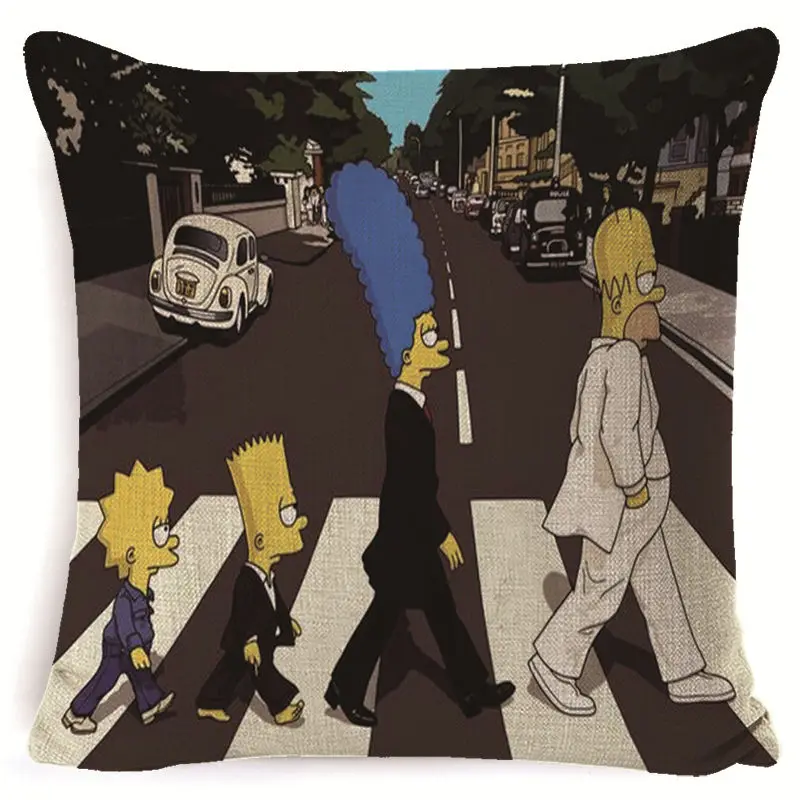 FOKUSENT Семья комедийные Юмор The Simpsons мультипликационный персонаж изображения Подушка Чехол Украшение Дома Наволочка на подушку «Симпсоны» вентиляторы