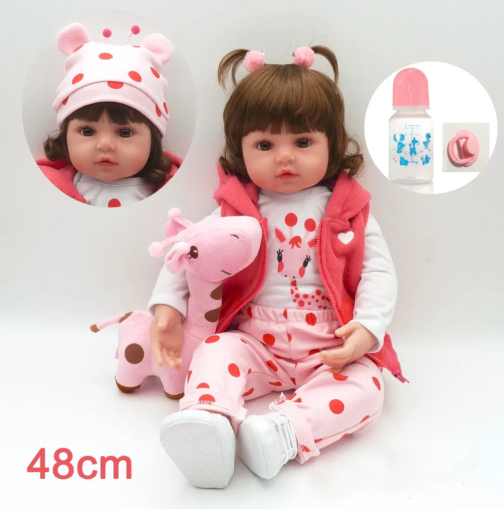 

42/48 cm Silicone Reborn Baby Doll Toy with PP cotton Girl Newborn Blonde Princess Babies Bebe diy Toy Surprise Gift Xmas Presen