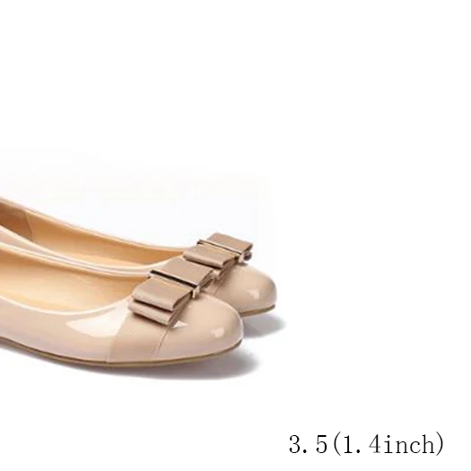 apricot 3.5cm Дизайнерская обувь винно-Красного цвета на массивном каблуке; kawaii; женская обувь на среднем каблуке; модель года; обувь из лакированной кожи на толстом каблуке с круглым носком и бантом; Цвет Черный; Размер 33 - Цвет: apricot 3.5cm